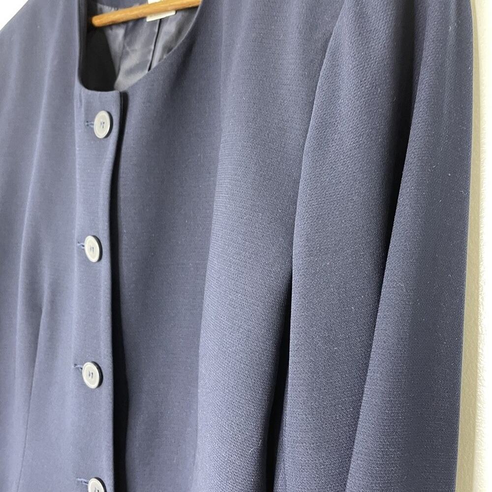 Mary McFadden Collection Blazer Womens 18 Navy Blue Dressy Career Jacket Classic - Picture 2 of 6